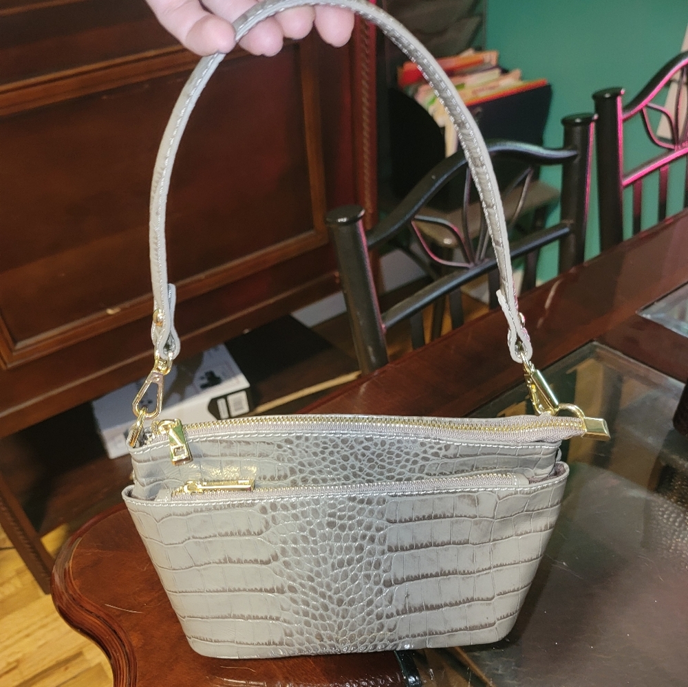 Divina Firenze Leather Crocidile Embossed Bag